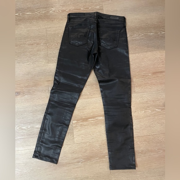 AG The Legging Ankle Super Skinny Ankle Leather Coated Jean - Picture 3 of 6